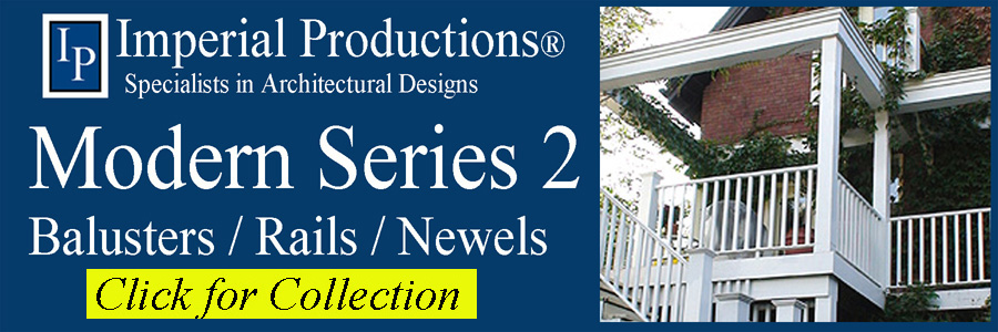 A collection of decorative and structural balusters, rails and Newel Posts