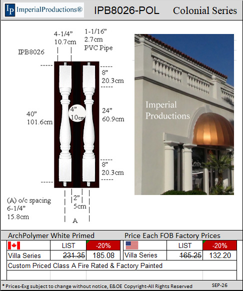 IPB8026 colonial balusters